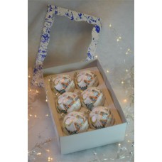 Kerstballen 6x6 cm wit